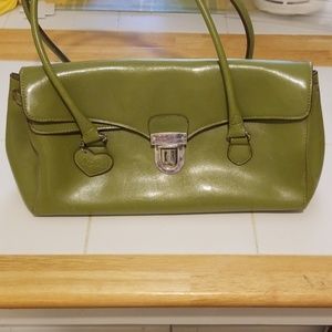Green leather purse